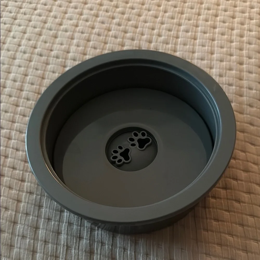 Gray Pet Bowl with Paw Design